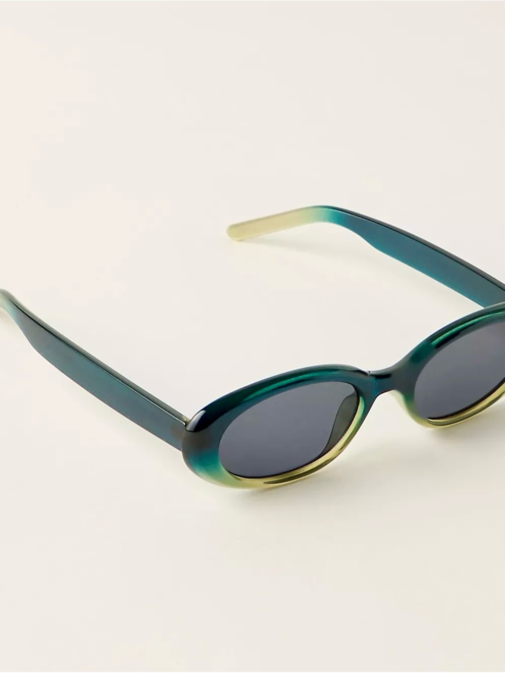 *New* Free People Teal & Lime Green Oval Sunglasses